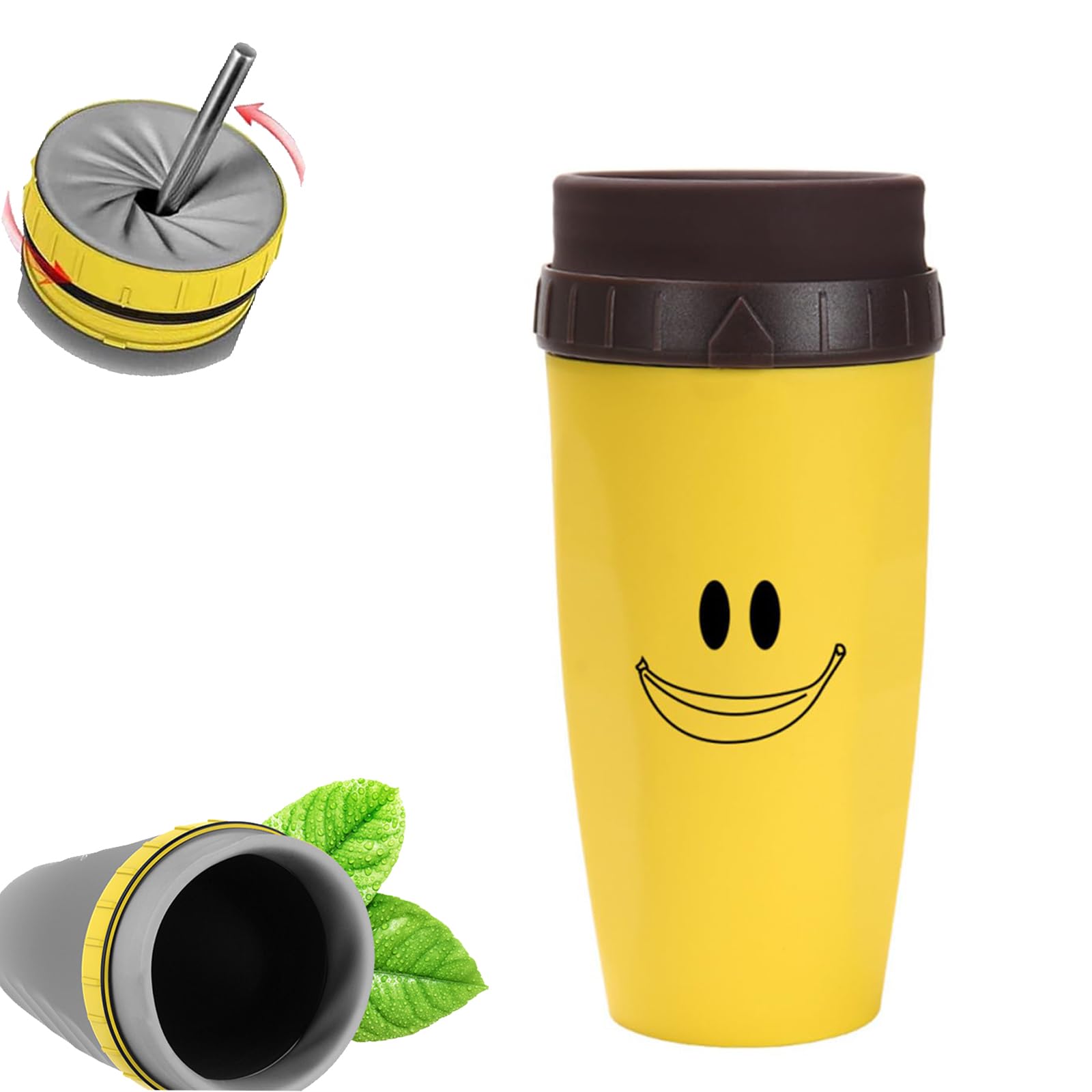 Twizz Cup,Twizz Travel Mug,Large Mug Twist Cup Non Spill,Twizz Coffee Cup Aperture Mug With Straw Double Silicone,Twizz Insulated Cups Unique Twist Leak-Proof Design (# B)