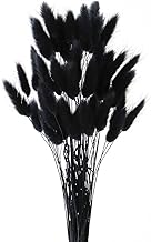 FENGCHUANG Pampasgras Getrocknet Trockenblumen, 45cm 50 Stück Getrocknete Natürliche Pampasgras Pflanzen Flauschige Trockenblumen (Schwarz)