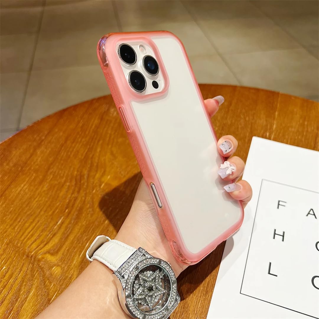 Coque iPhone 15 Plus antichoc rigide transparente protection acrylique dos rigide rose - 7