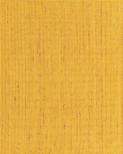 Image of Unique Loom Braided Jute Collection Area Rug - Dhaka (8' x 10' Rectangle, Yellow)