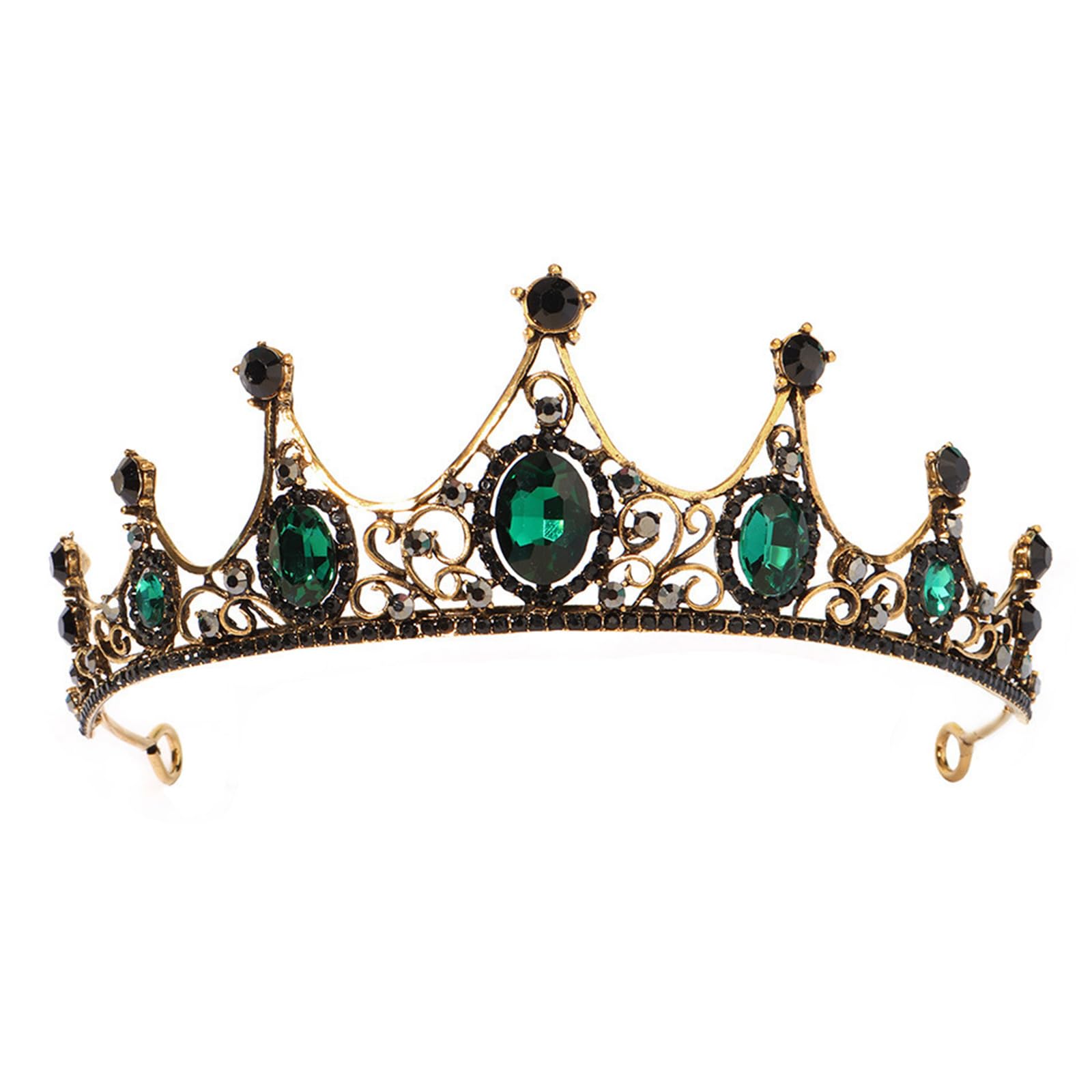MICFENY Elegant Rhinestones Crowns Hairpiece Lightweight Headbands Metal Bridal Party Costume Photo Props Accessory