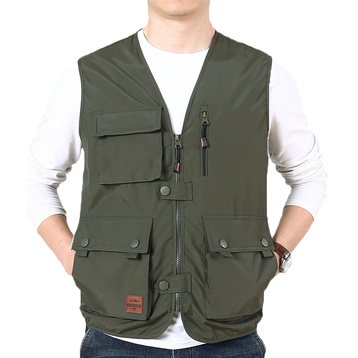 Chaleco Hombre Multibolsillos Chaleco Sin Mangas Transpirable Chaleco Deportes Exterior Chaleco Casual Fotografía Pescachaqueta