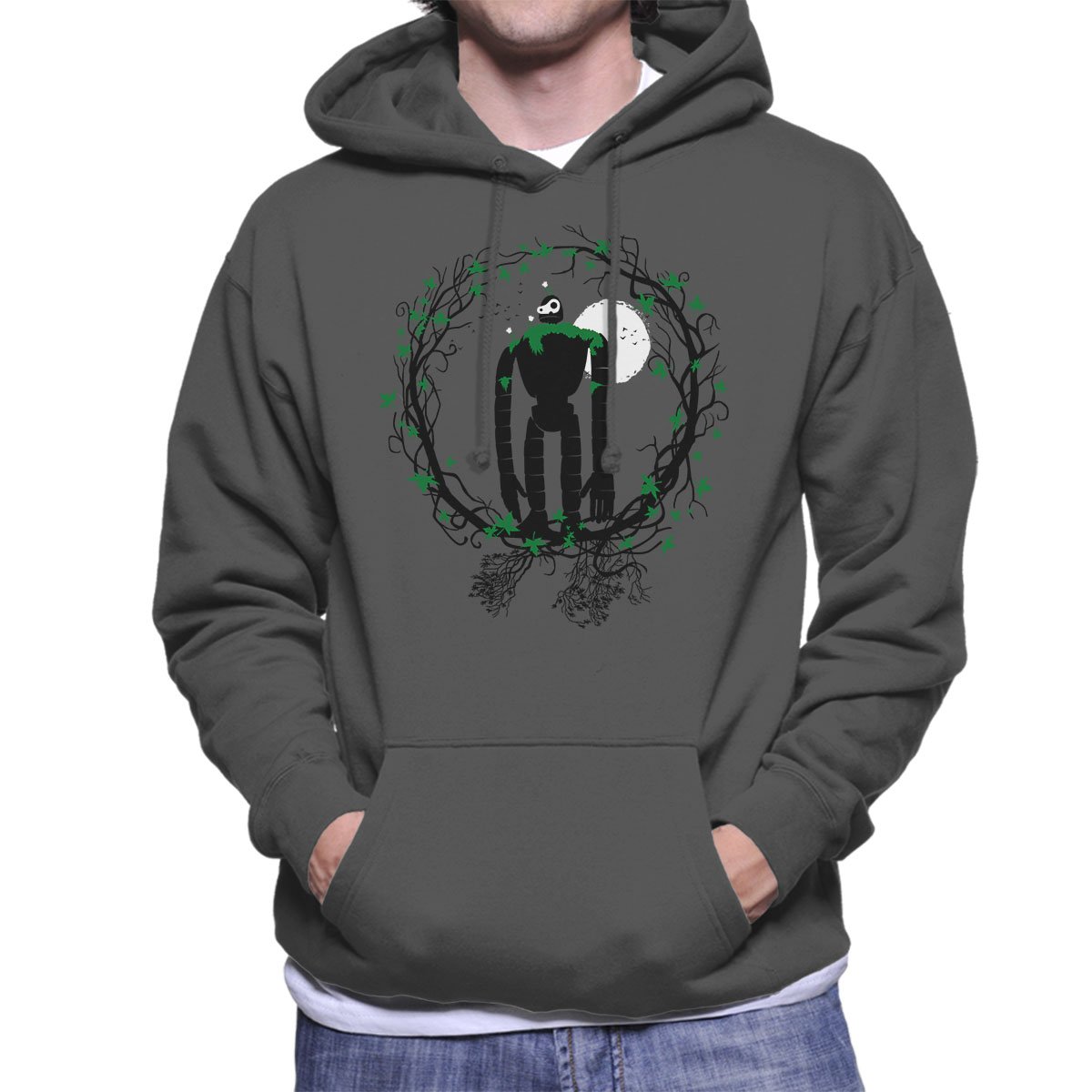 Cloud City 7 Men's Charcoal Castle In The Sky Robot Hooded Sweatshirt