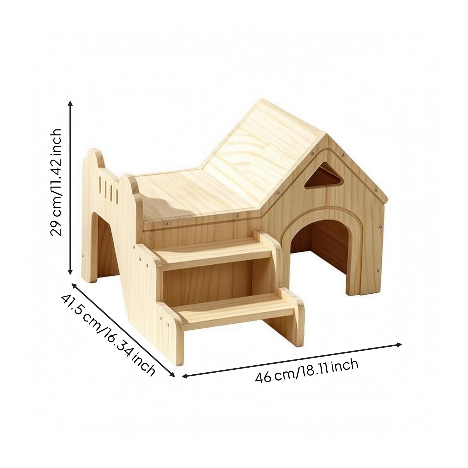 Casetta Legno Bordi Arrotondati Casetta Animale Viti Visibili Alloggio Animali per Nascondiglio