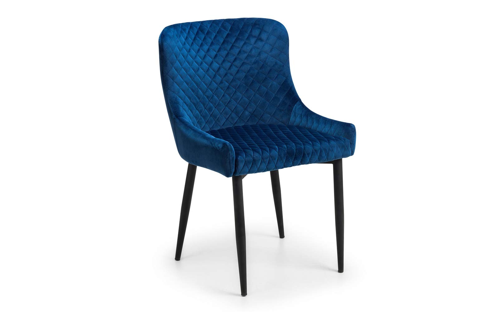 Julian Bowen Luxe Set of 2 Chairs, Blue/Black