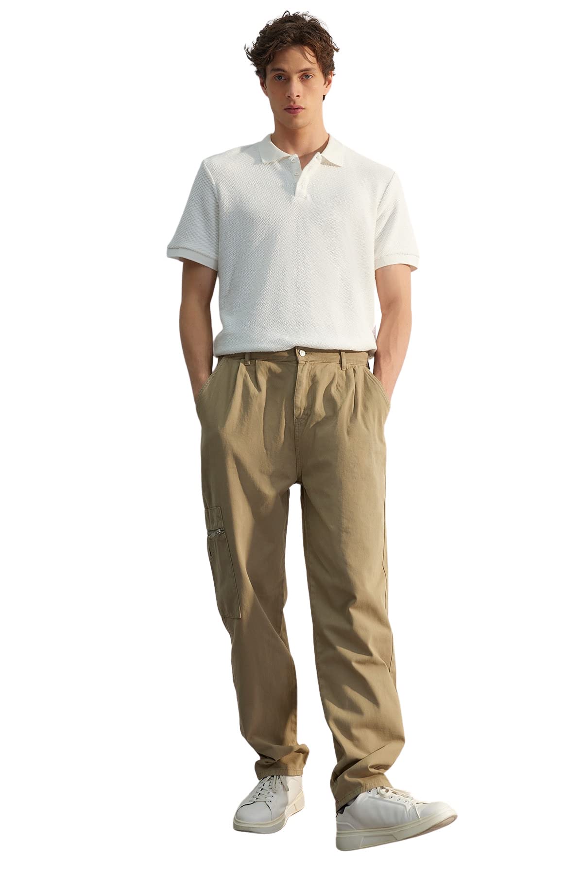 Trendyol Herren Gerade Weites Bein Hohe Taille Jeans