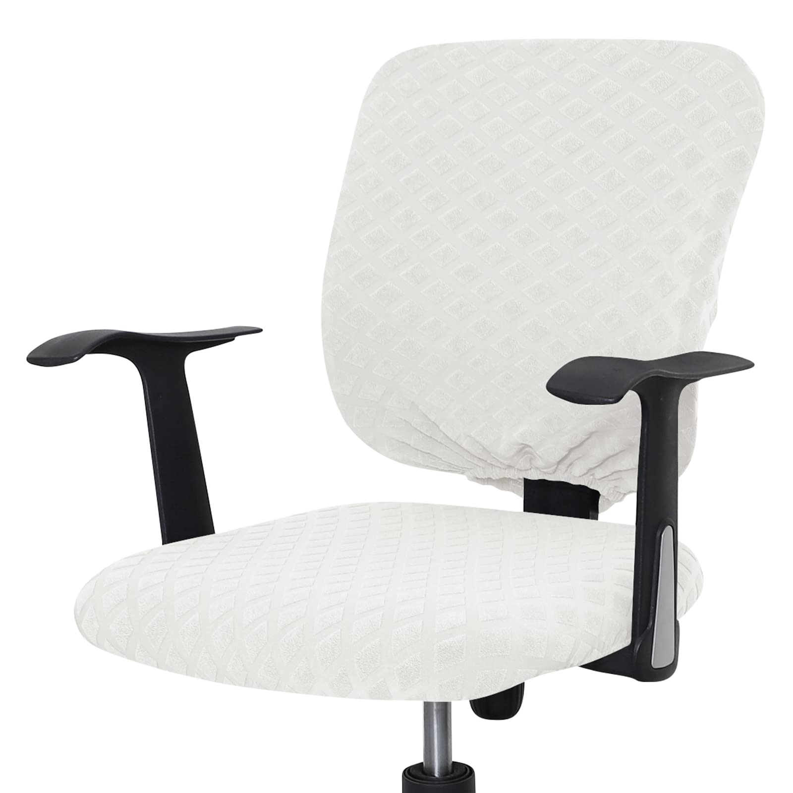 Celevingne Office Chair Cover Universal Rotating Chair Slipcovers Stretch Removable Protector Computer Chair Seat Cover (Cream White, Chair Seat Cover