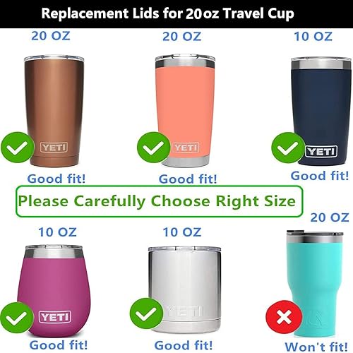 Miniatura 6 de Replacement Tumbler Lids Spillproof 20 oz, Plastic Splash Resistant Lids Covers Spill Proof Tumbler Lid Cup Covers,Stainless Steel Tumbler Travel