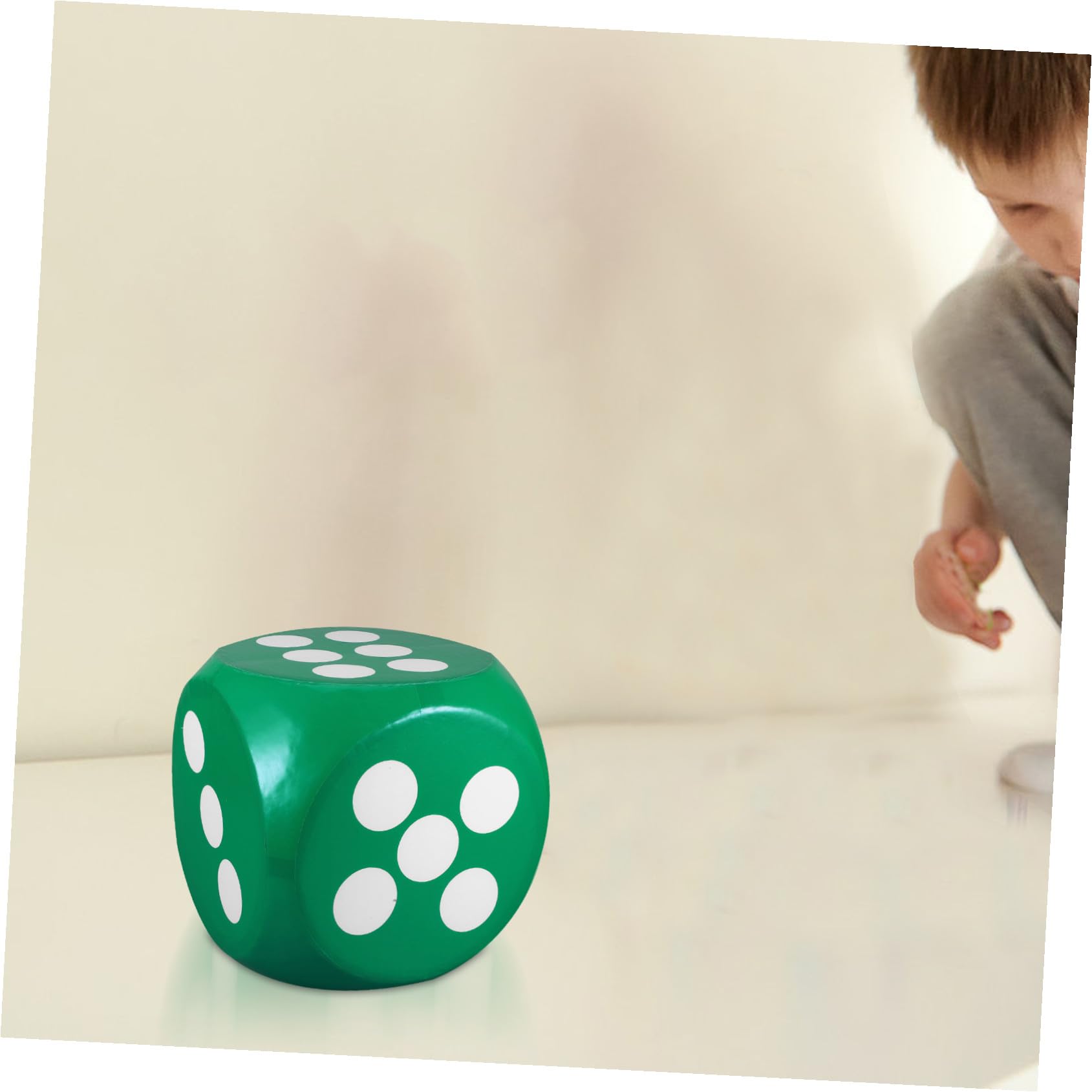 Dé Extra Large en Mousse Vert, Gros Dé à Bords Arrondis pour Jeux