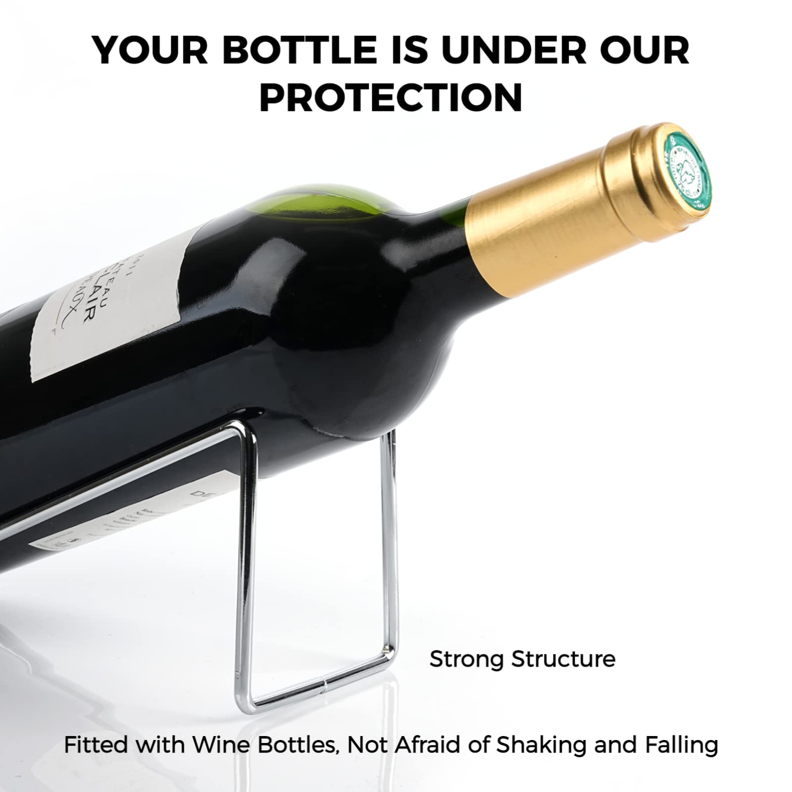 Portabottiglie singolo, set di 12 portabottiglie di vino, moderno scaffale singolo per bottiglie di champagne, controsoffitto bottiglie di liquore, supporto organizer per vino per tavolo da