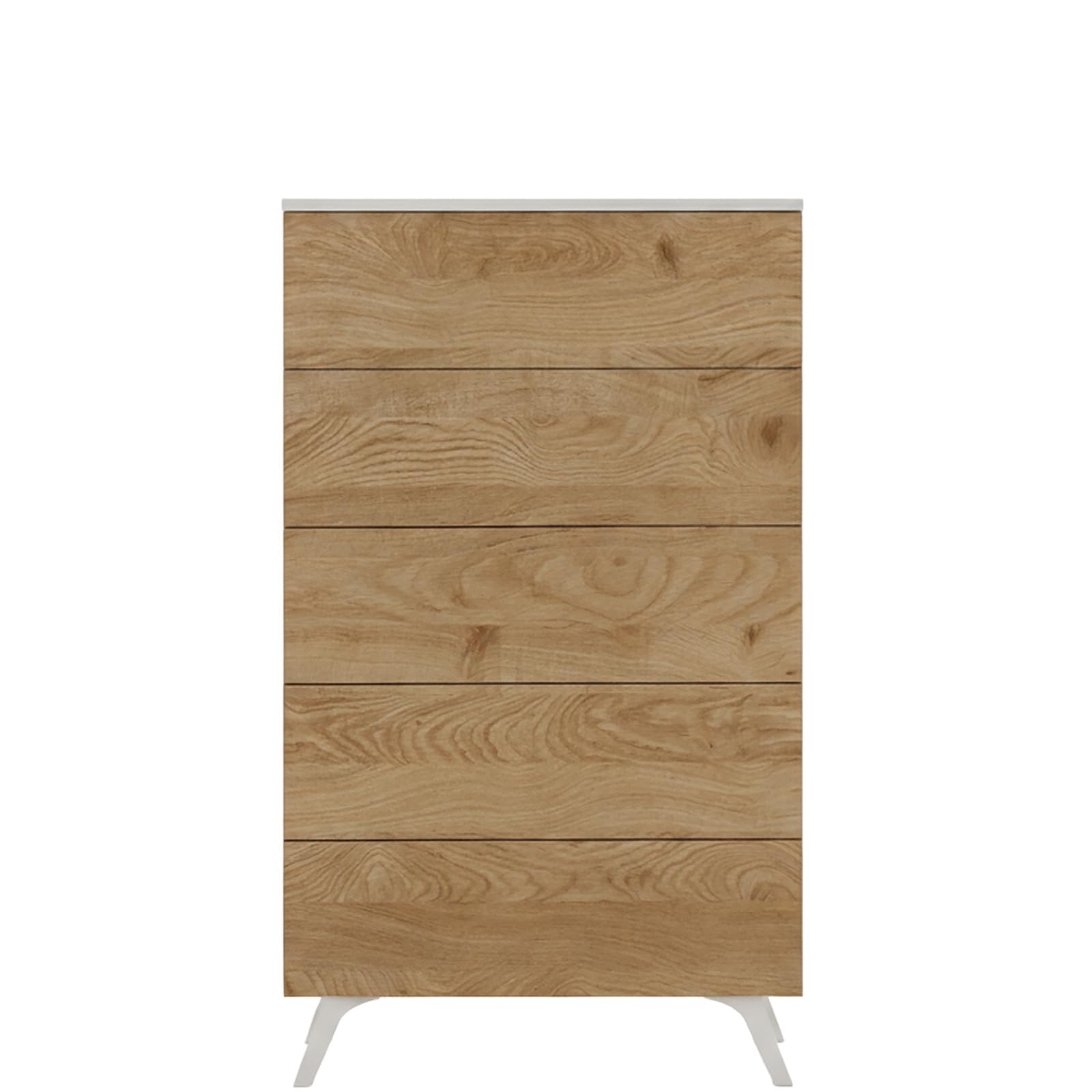 amuéblate Online - Sinfonier con 5 Cajones, Cómoda, Modelo Lotus, Práctico y Funcional, Acabado en Colores Andersen Pino-Roble, Medidas: 60 cm (Ancho) x 118,5 cm (Alto) x 37,8 cm (Fondo)