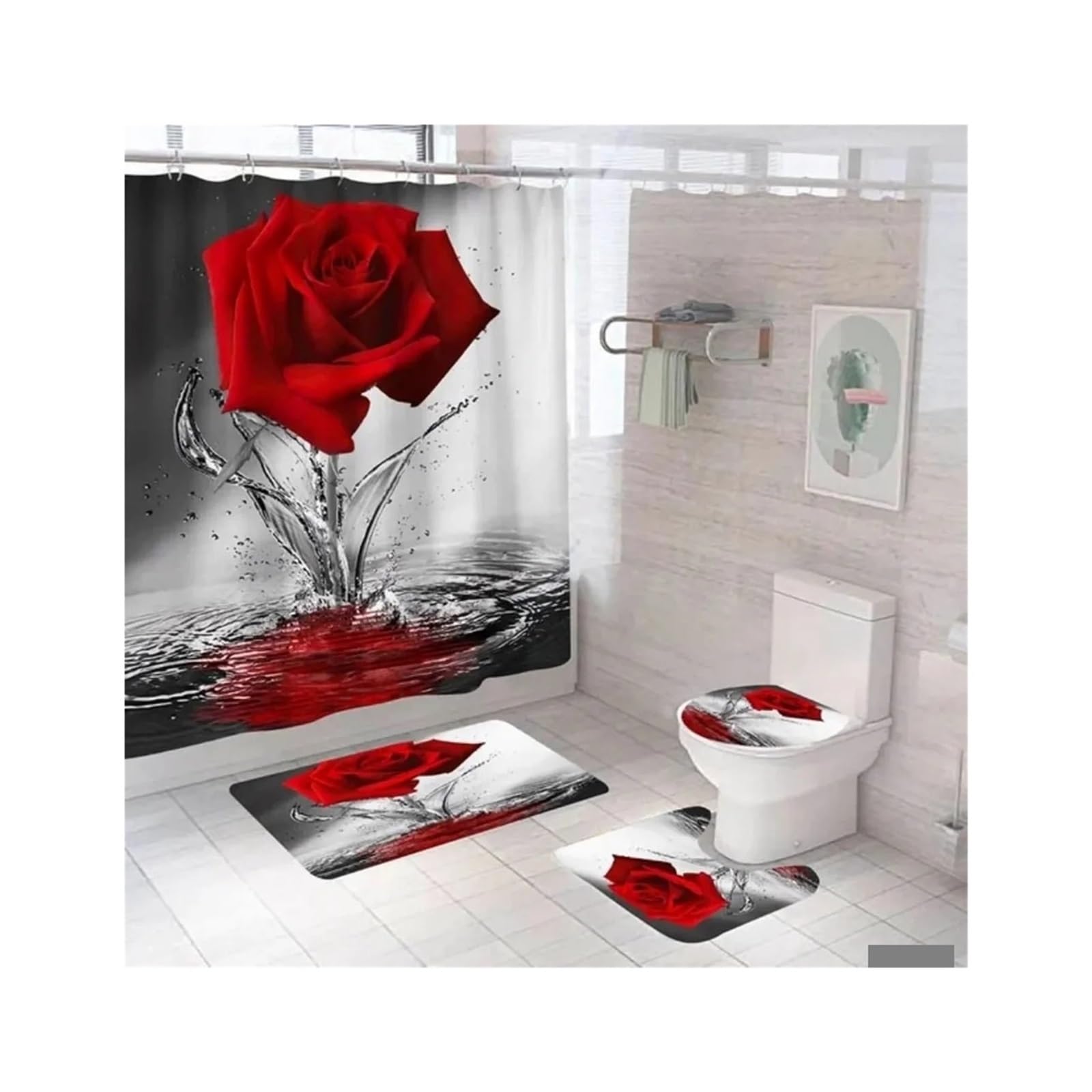 Tenda Bagno Minimalista Tenda da doccia stampata con rose