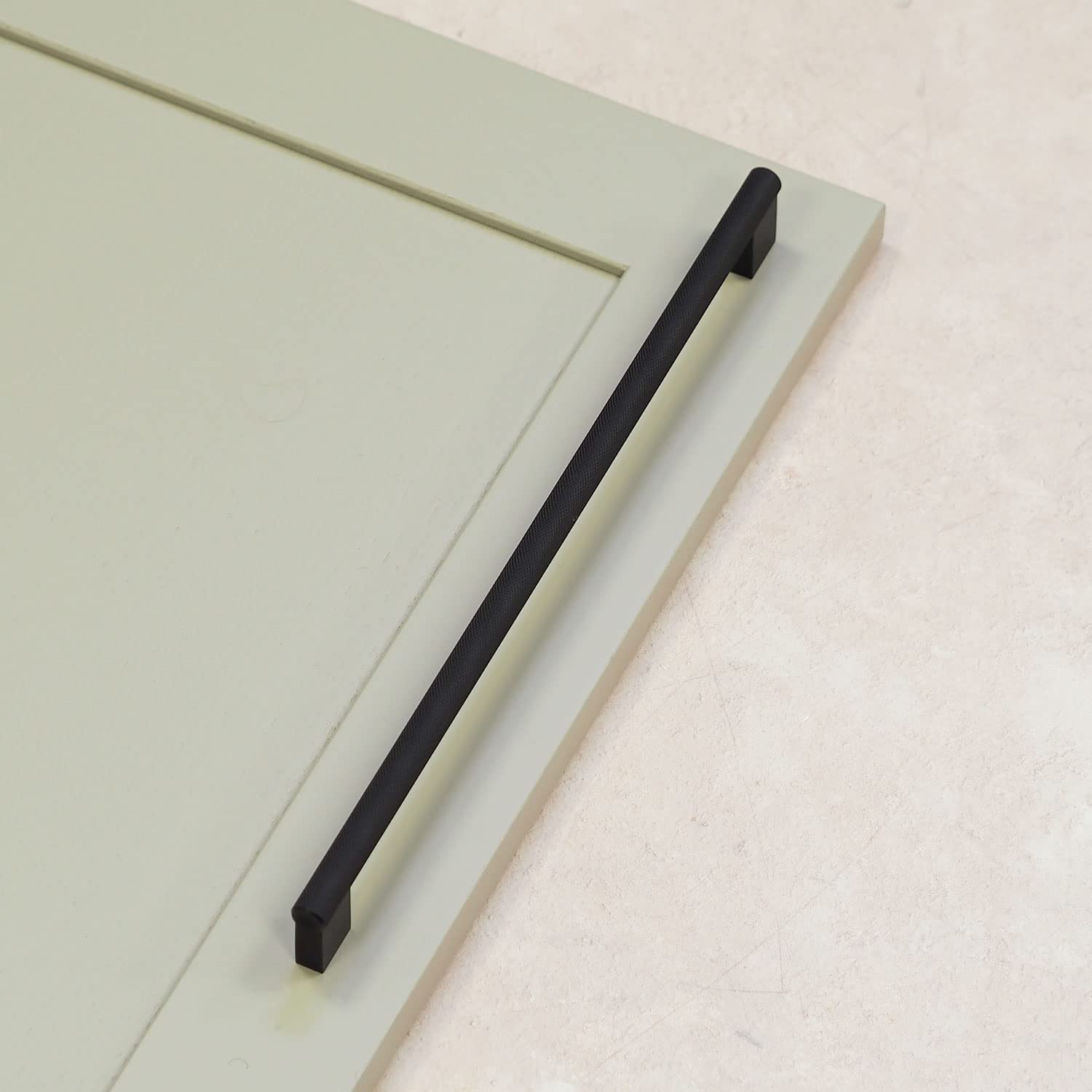 320mm Matt Black Cabinet Handle Textured Knurled Kitchen Bedroom Bathroom Cupboard Door Drawer Pull Furniture Replacement from B&Q