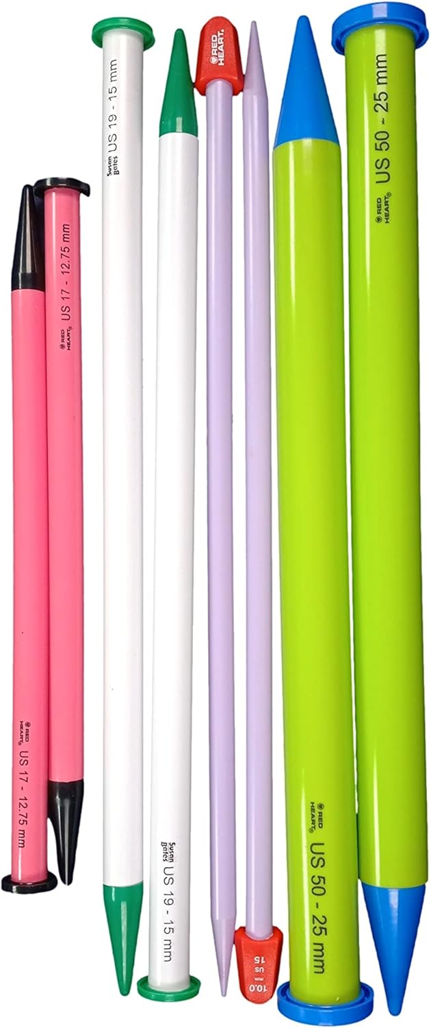 Knitting Needles Lot Bundle Size 15, 17, 19, 50 Broomstick