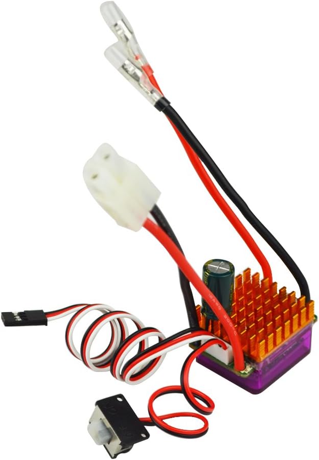 Waterproof Brushed ESC with Dirtproof Switch for 1/10 Traxxas HPI Redcat Tamiya RC Truck, Buggy, Short Course Truck and Rock Crawler