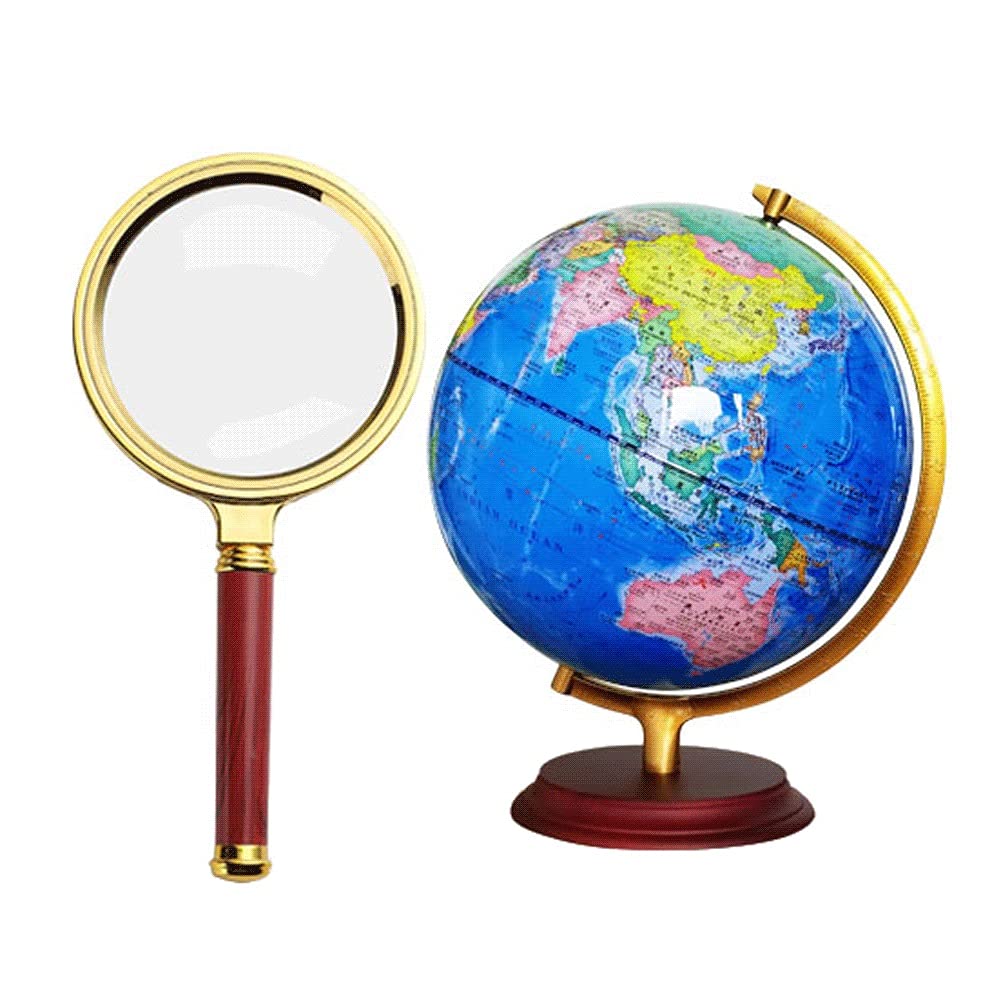 Buy World Globe Educational World Globe With Wood Stand Blue Ocean 12.5