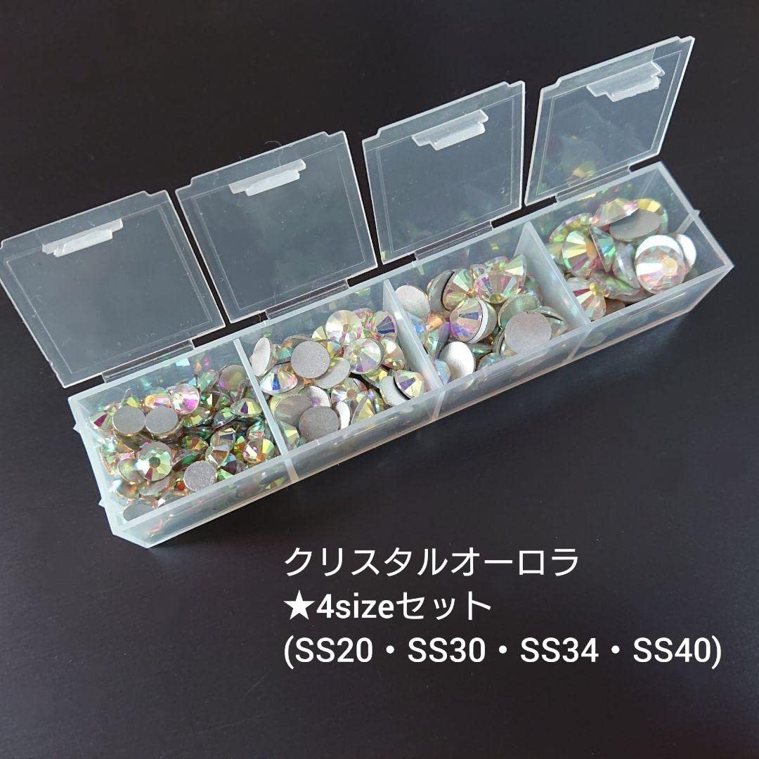Amazon.co.jp: ラインストーン クリスタルオーロラ4sizeセット ケース  