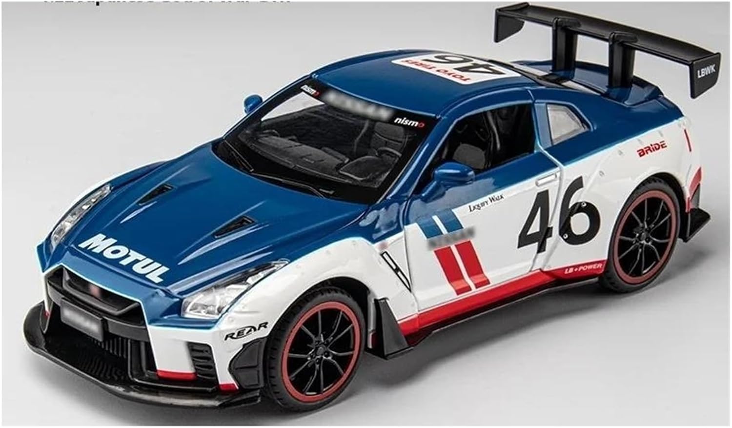 Scale car Model 1:22 for GTR Racing Alloy Car Model Display Car Model Proportional Car Model Put in Display Cabinet Suitable for Display(Black)