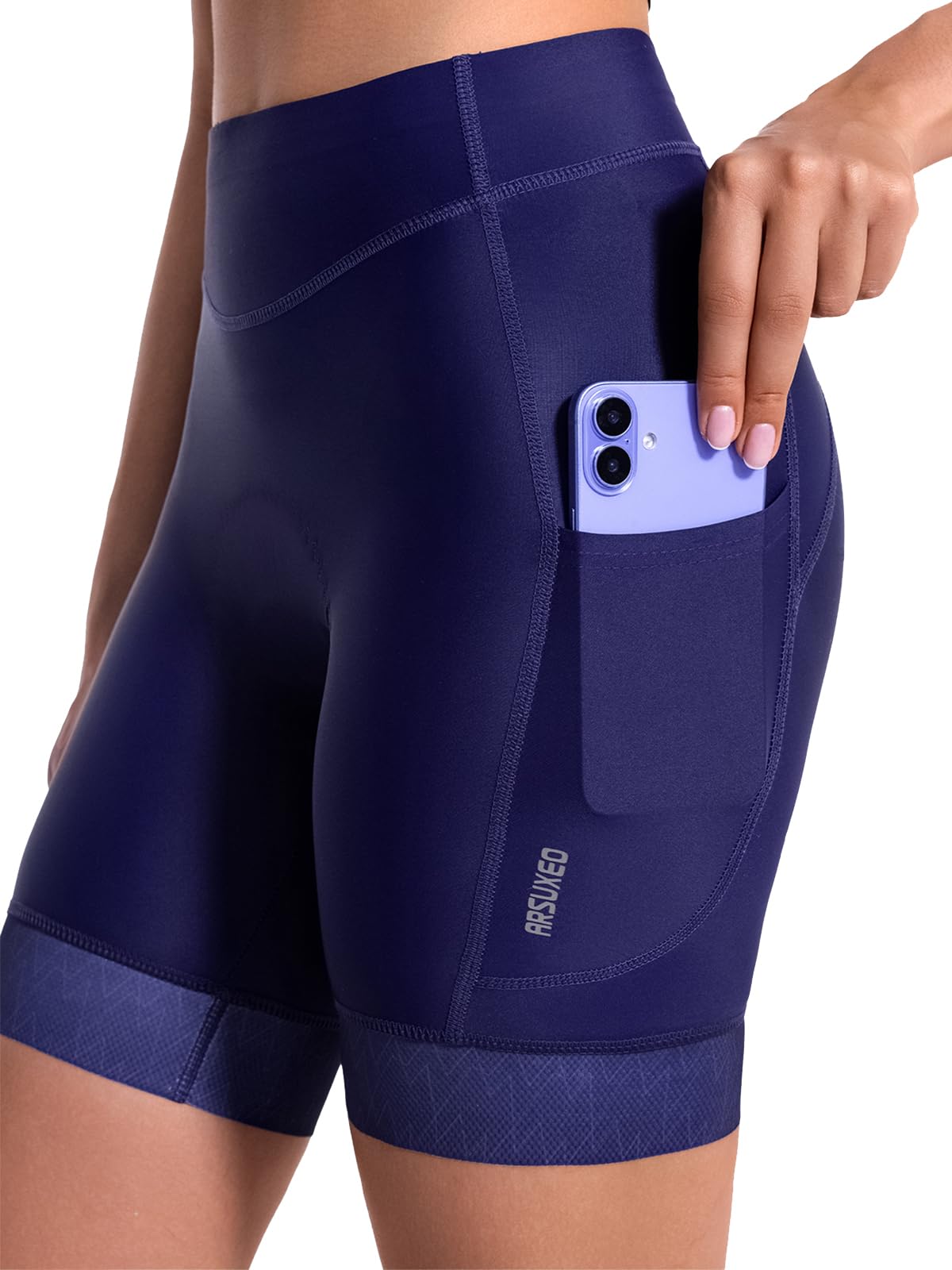 ARSUXEO Pantalones Cortos de Ciclismo para Mujer 4D Ropa Interior Acolchada 575