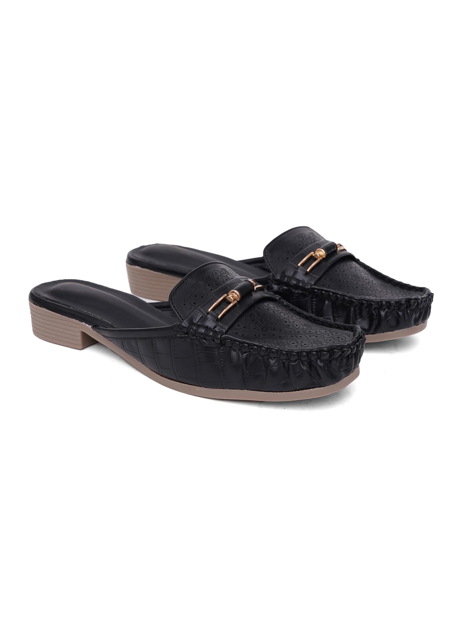 Elegant Square Toe Mule Flats for Women & Girls | Comfortable Slip-On Casual Office Daily Wear Footwear-image-23