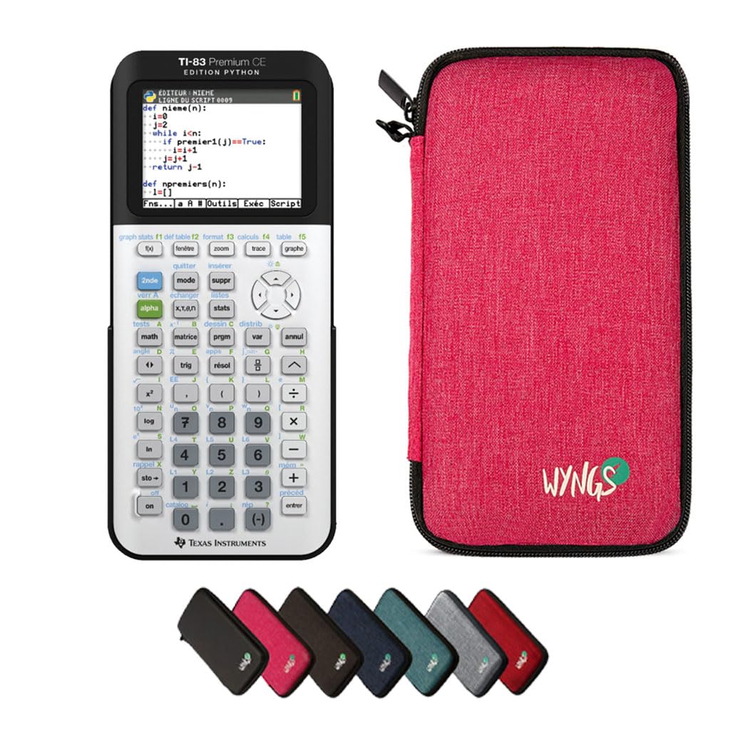 CALCUSO Ensemble de Base Rose avec Calculatrice Graphique TI-83 Premium CE Python