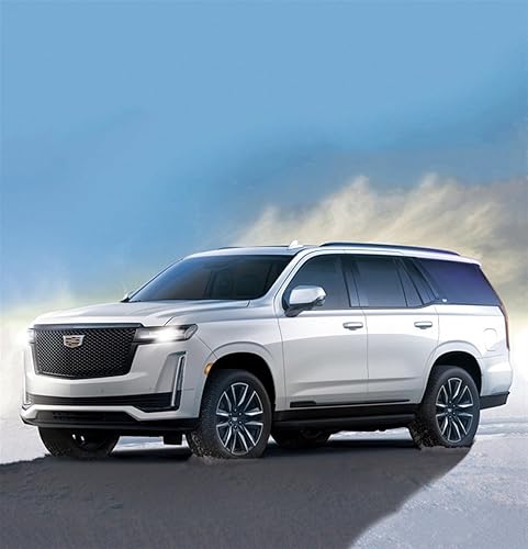 Miniatura 2 de RSFIL Modelo de automóvil 132 para Cadillac Escalade vehículo todoterreno de aleación de juguete con sonido y luz tira hacia atrás varios colores