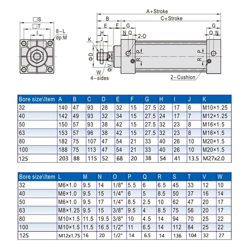 Cilindros neumáticos de aluminio SC40 con sistema magnético integrado 8
