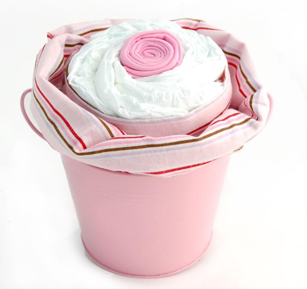 Nikki's Giant Cupcake Diaper Cake Gift Pail for Girls