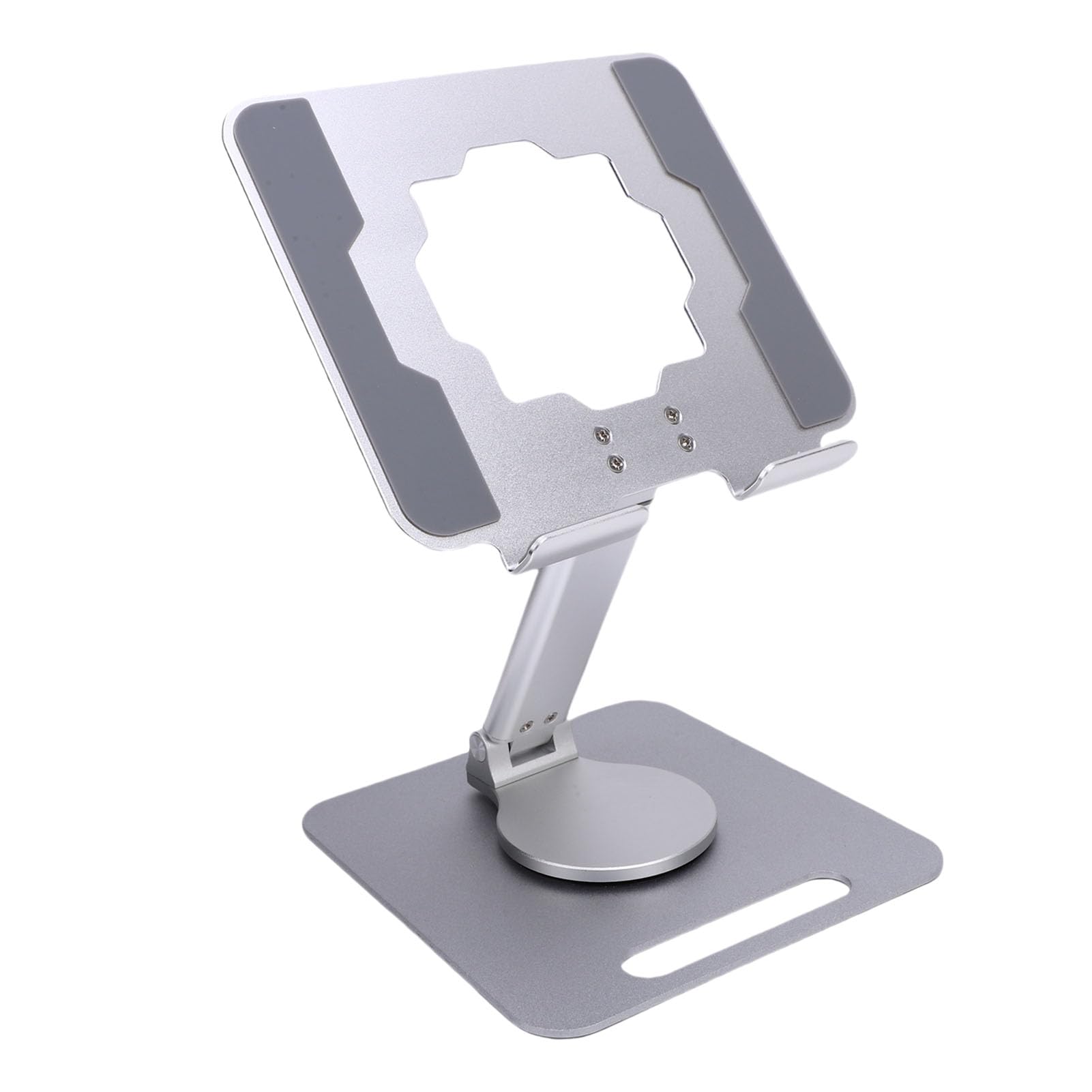Supporto per Tablet Pieghevole e Girevole con Regolazione per Scrivania, Supporto Stabile per Telefono da Tavolo Postura Cervicale Sana (SILVER)