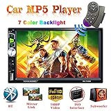  [Pantalla capacitiva digital de alta definición de 7 pulgadas]: Pantalla táctil capacitiva más sensible, compatible con el formato de video 1080P, la resolución es suficiente para que pueda ver videos de alta definición, lo que le brinda un disfrute visual súper claro. También hay 7 colores de botón clave. 