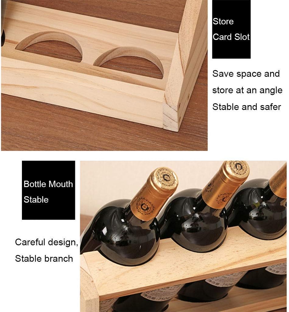 Wood Wine Rack Bottle Holder, Freestanding Wine Storage Cabinet Shelf Assembly Required, for Home Decor Bar Wine Cellar Basement Cabinet Pantry