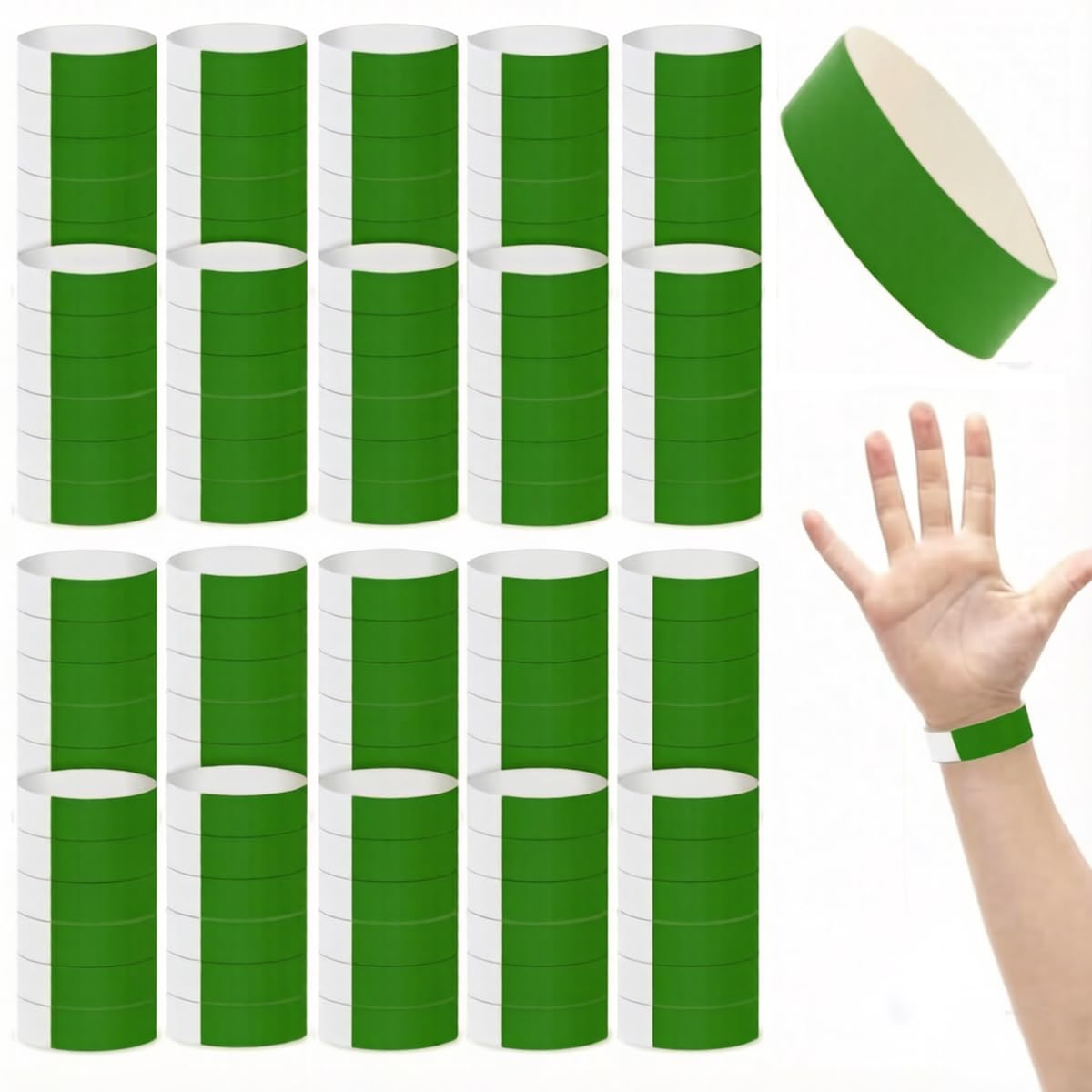 1000 Pcs Paper Wristbands for Events, Waterproof Colorful Adhesive Bracelets Wrist Bands for Party Events Music Festival Concert