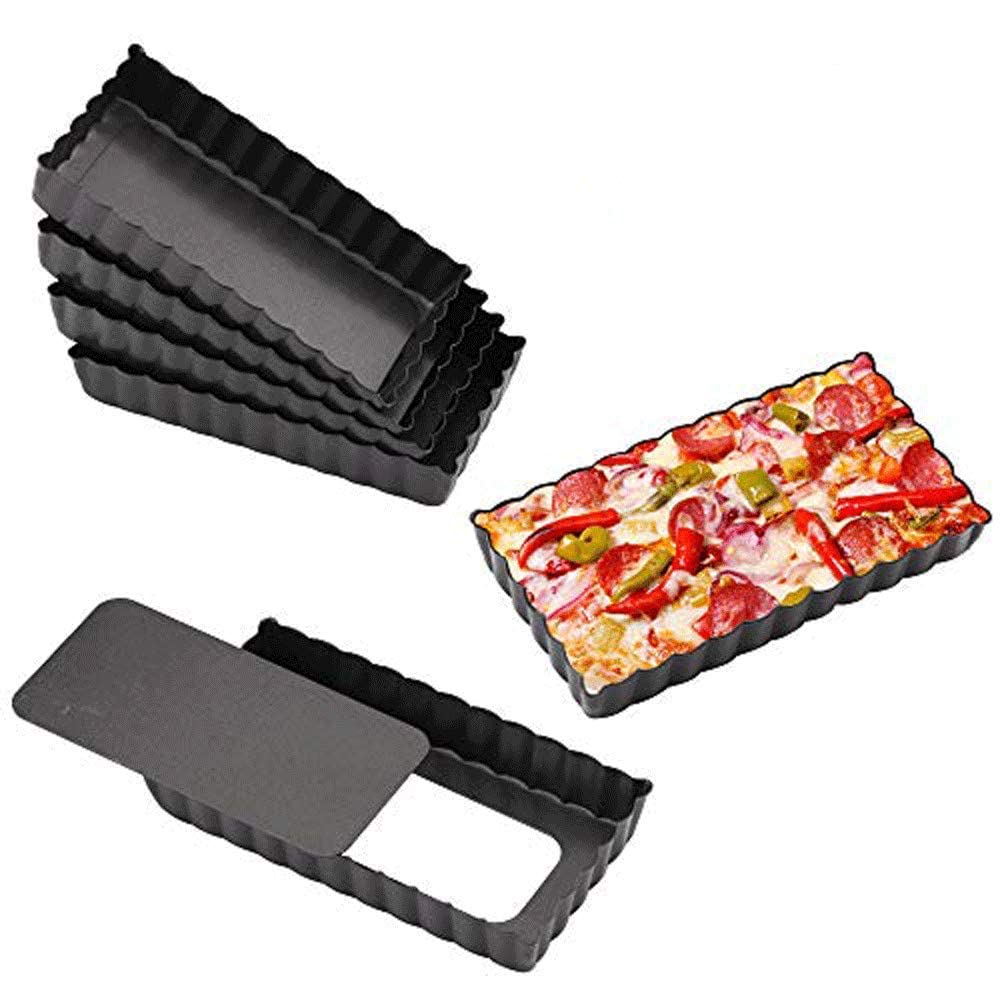 4 Inch Tart Pan Quiche Pan with Non-Stick Pie Tart Pan Square Shape Cake Molds Carbon Steel for Kitchen Cooking Baking Set of 6-image-24