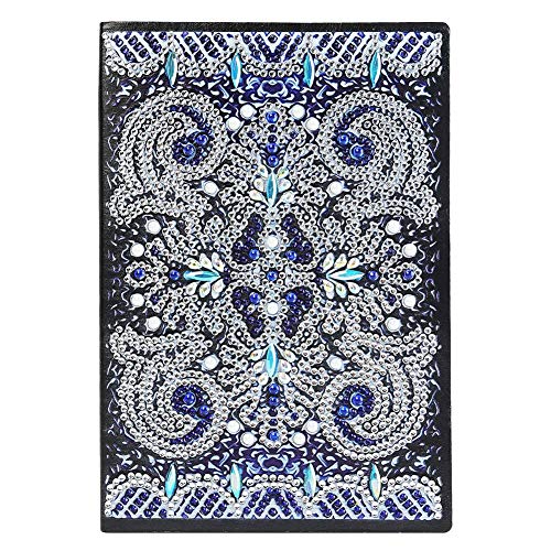 DIY Notebook with Diamond Painting Cover-Mandala Special Shaped Diamond Painting 50 Pages Notebook A5 Sketchbook Mosaic Making Art Craft Gifts Travel Drawing Writing (XJ001)