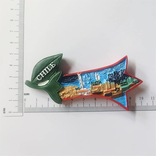 Miniatura 6 de Chile - Imán de nevera 3D, regalo de recuerdo de resina, hecho a mano, Chile para refrigerador, colección de decoración para el hogar y la cocina