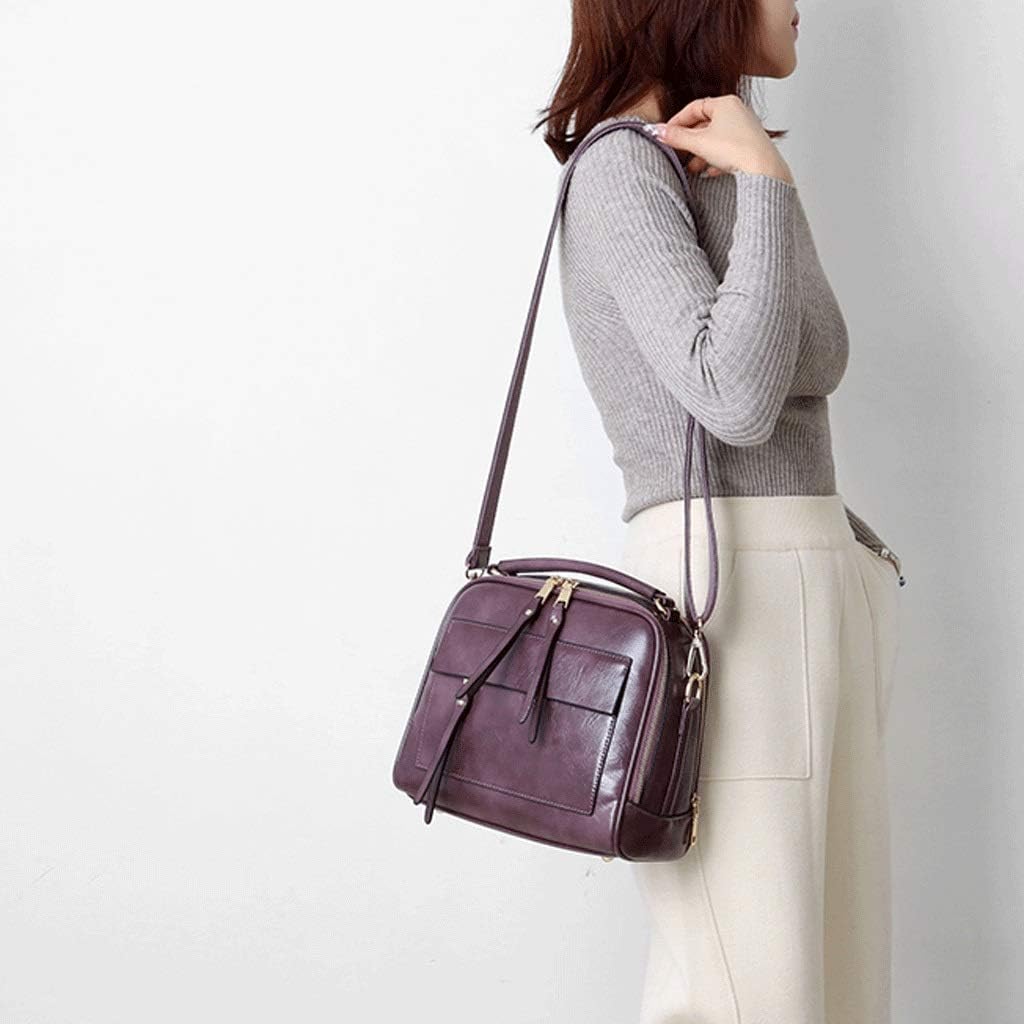Wild Oil Wax Handbag-exquisite Bag Ladies Handbag Fashion Shoulder Messenger Temperament Wallet Multi-pocket Capacity
