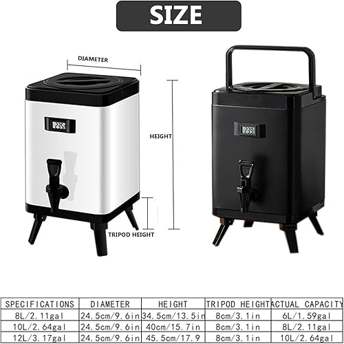 Miniatura 6 de Insulated Beverage Dispenser Stainless Steel Insulated Beverage Dispenser with Faucet Hot Drink Dispense WithTemperature Display for Tea Coffee