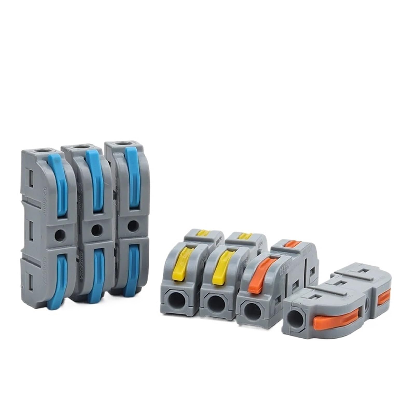 Conectores de cable de palanca de conexión rápida en caja de 34 piezas, terminales de conductor empalmables, bloque de cableado a tope, conectores eléctricos reutilizables(Boxed NC- 221T Color)