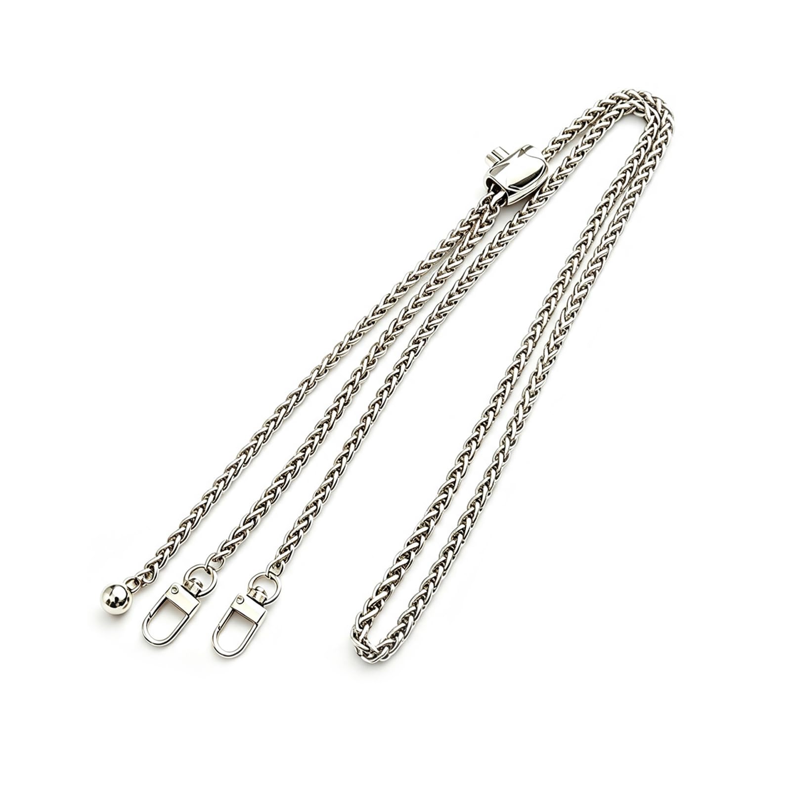 Qiwenr Metal Replacement Purse Chain Strap, 120cm Shoulder Strap Replacement Chain, Bag Chains for DIY Handbag, Clutch, Crossbody Purse, Leather Bag