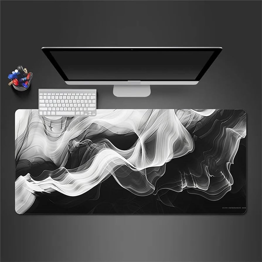 Amazon.com: Large Gaming Mouse Pad Black White Smoke Mousepad XXL