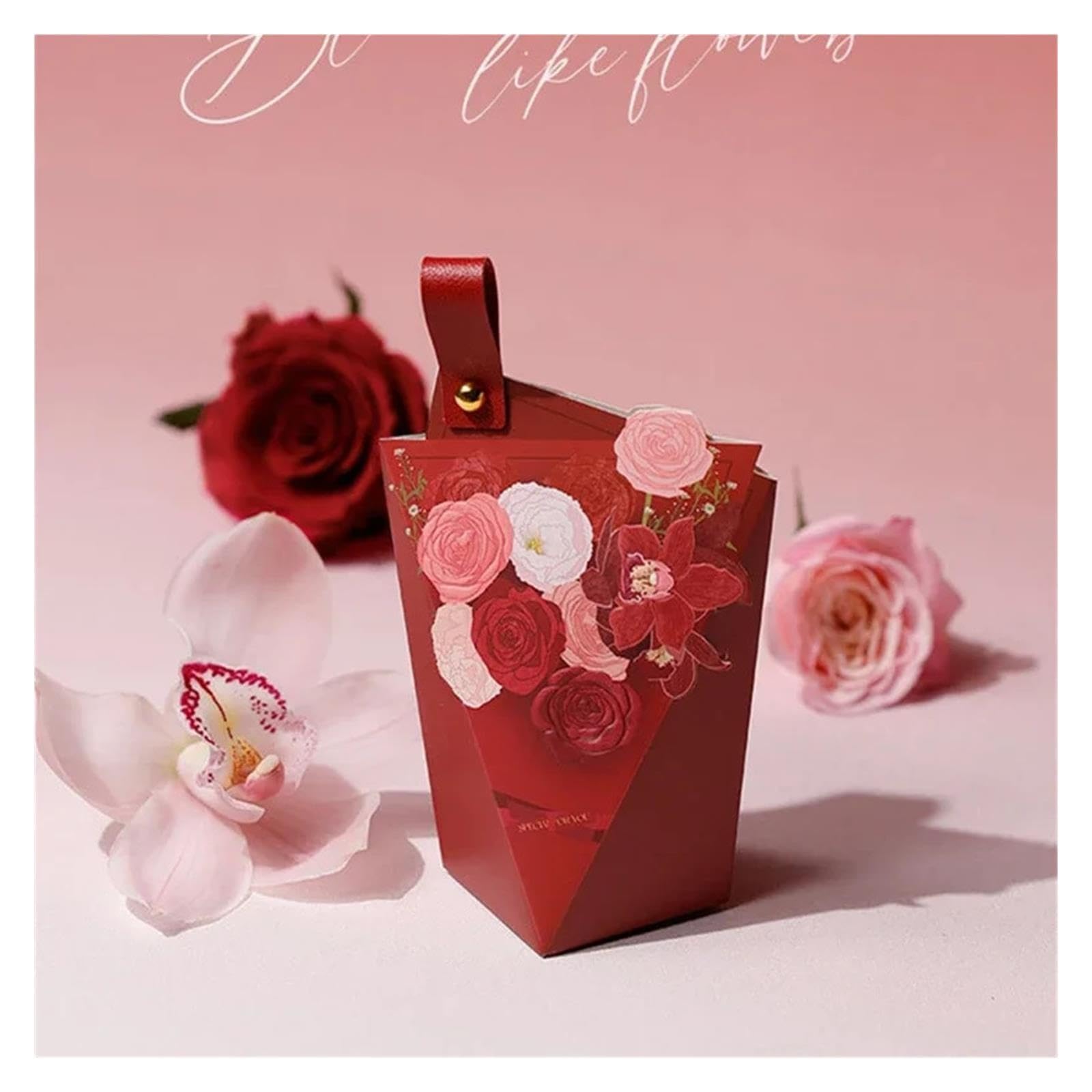 10/30/50pcs boîtes à bonbons de mariage avec poignée en cuir