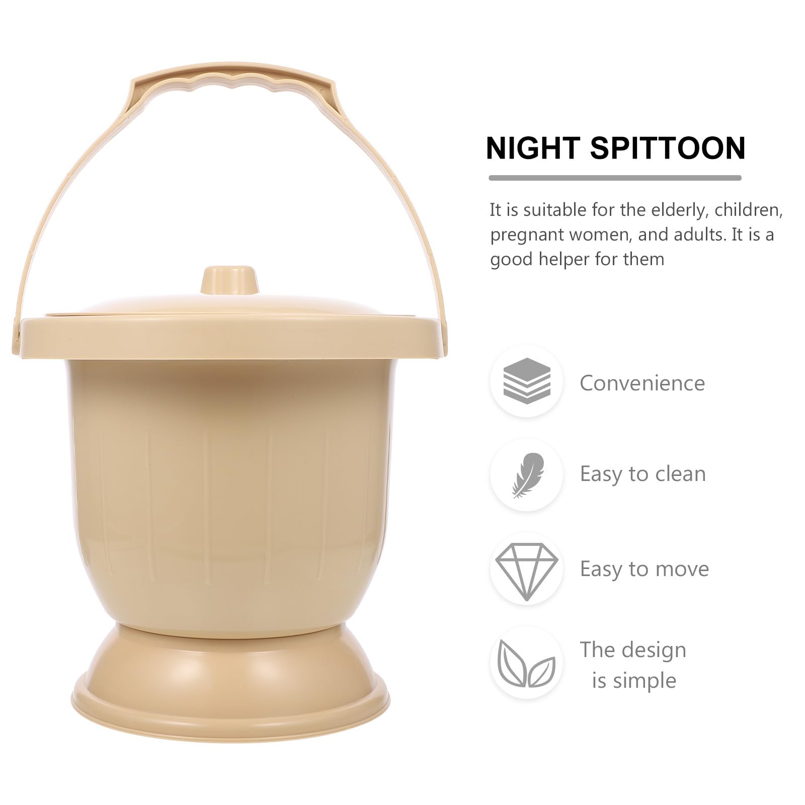 iplusmile Tragbarer Urinal Eimer aus Kunststoff mit Deckel Kompakt und Stabil für Damen Herren und Senioren Spucknapf mit Griff für Mobilen Gebrauch Zufällige Farbe Zufällige Farbe