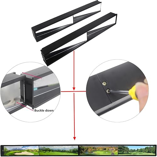 Miniatura 4 de Espejo universal para carrito de golf, espejo universal de 4 paneles para carritos de golf EZGO, Club Car, Yamaha (espejo retrovisor)