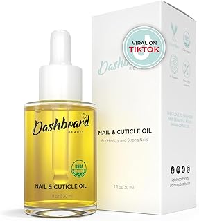 Dashboard Beauty Cuticle Nail Oil - Advanced Nail Moisturizer & Premium Nail Strengthener with Jojoba, Vitamin E - Repairs Damaged Nails, Nourishes, Enhances Growth - Salon-Grade, Deep Hydration, 1 oz USDA Organic