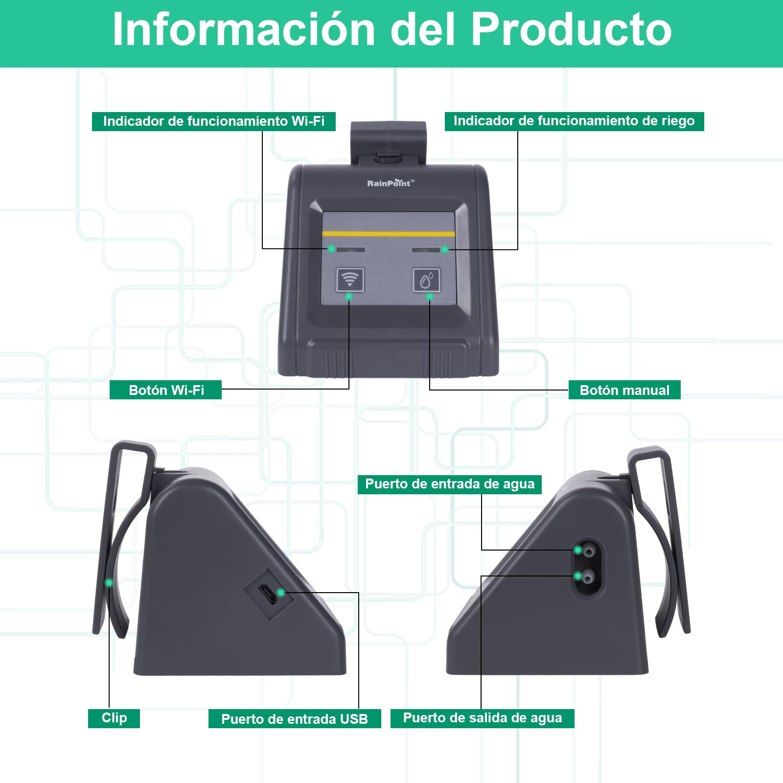 Sistema de Riego Automático WiFi para Plantas de Interior, Kits de Riego por Goteo para Equipos de Riego Automático Modo de Riego Automático/Manual/Retardado