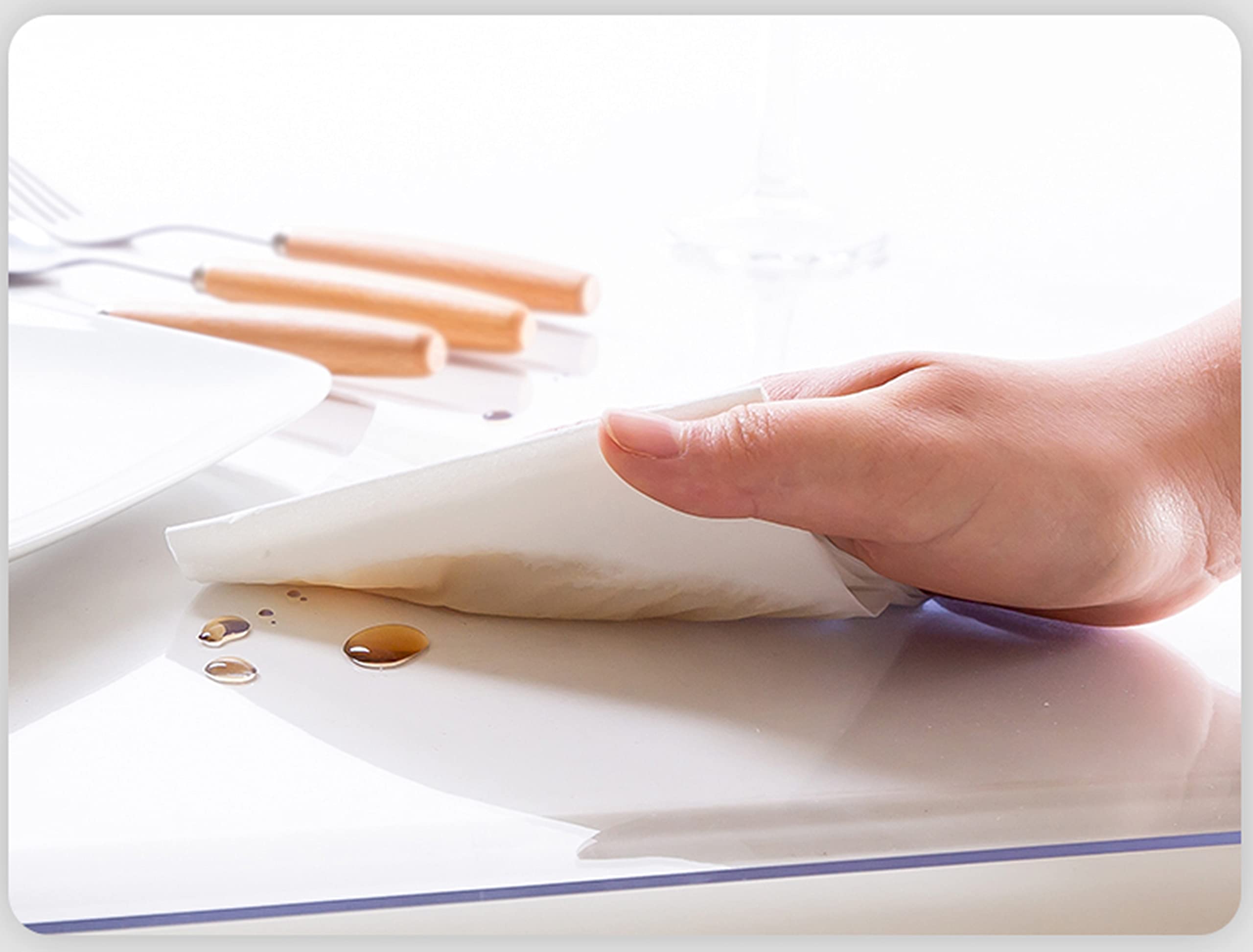 Sous-main de bureau imperméable et transparent en PVC antidérapant - Protection de table résistante à la chaleur - Pour bureau ou maison - 140 x 60 cm