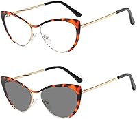 Vista 3 de Gafas de lectura bifocales únicas para mujer, transición, fotocromáticas, para computadora, ojo de gato, UV400