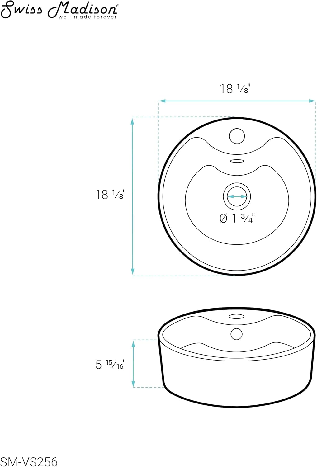 Monaco Round Vessel Sink with Faucet Mount