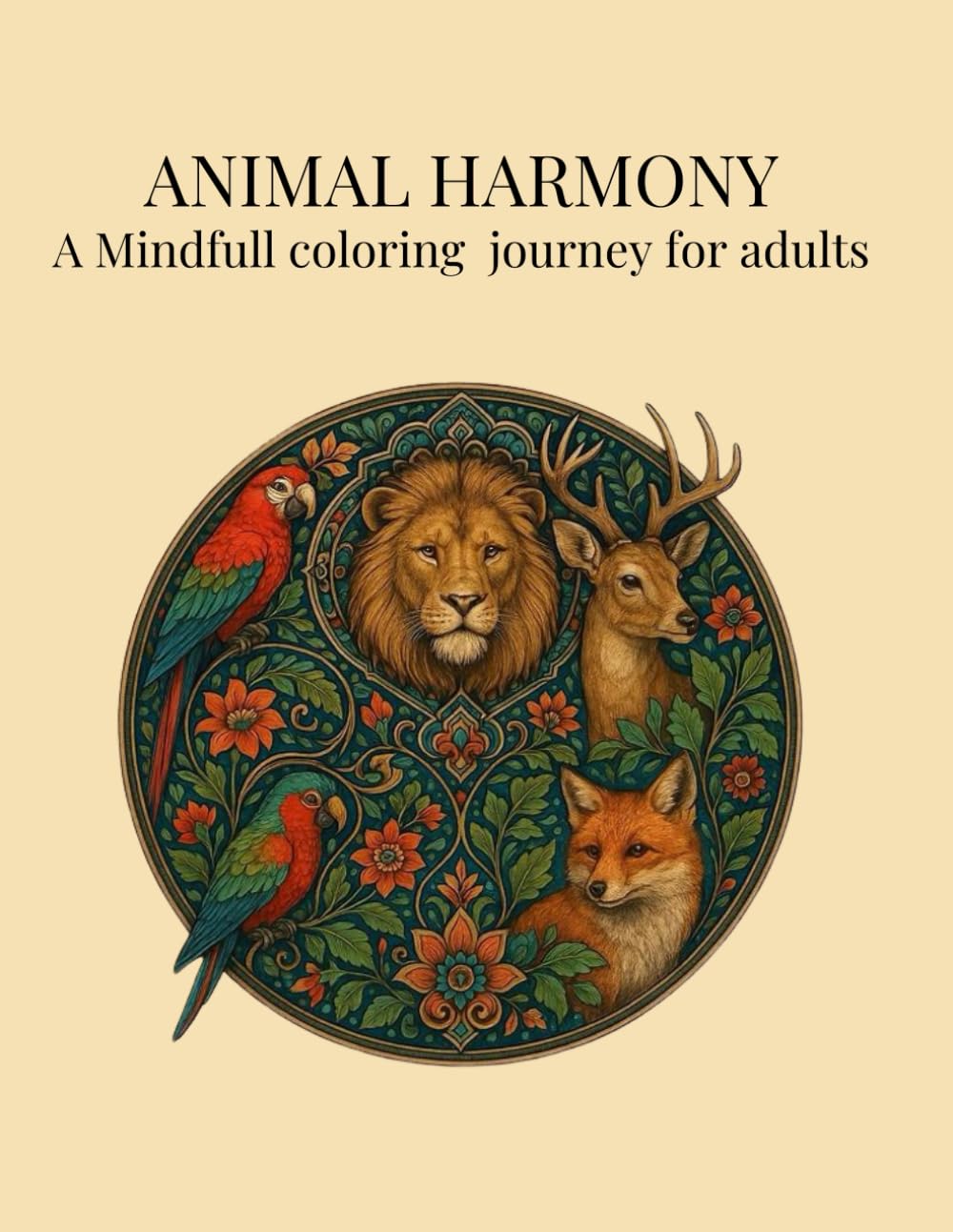Animal Harmony: A Mindfull coloring journey for adults