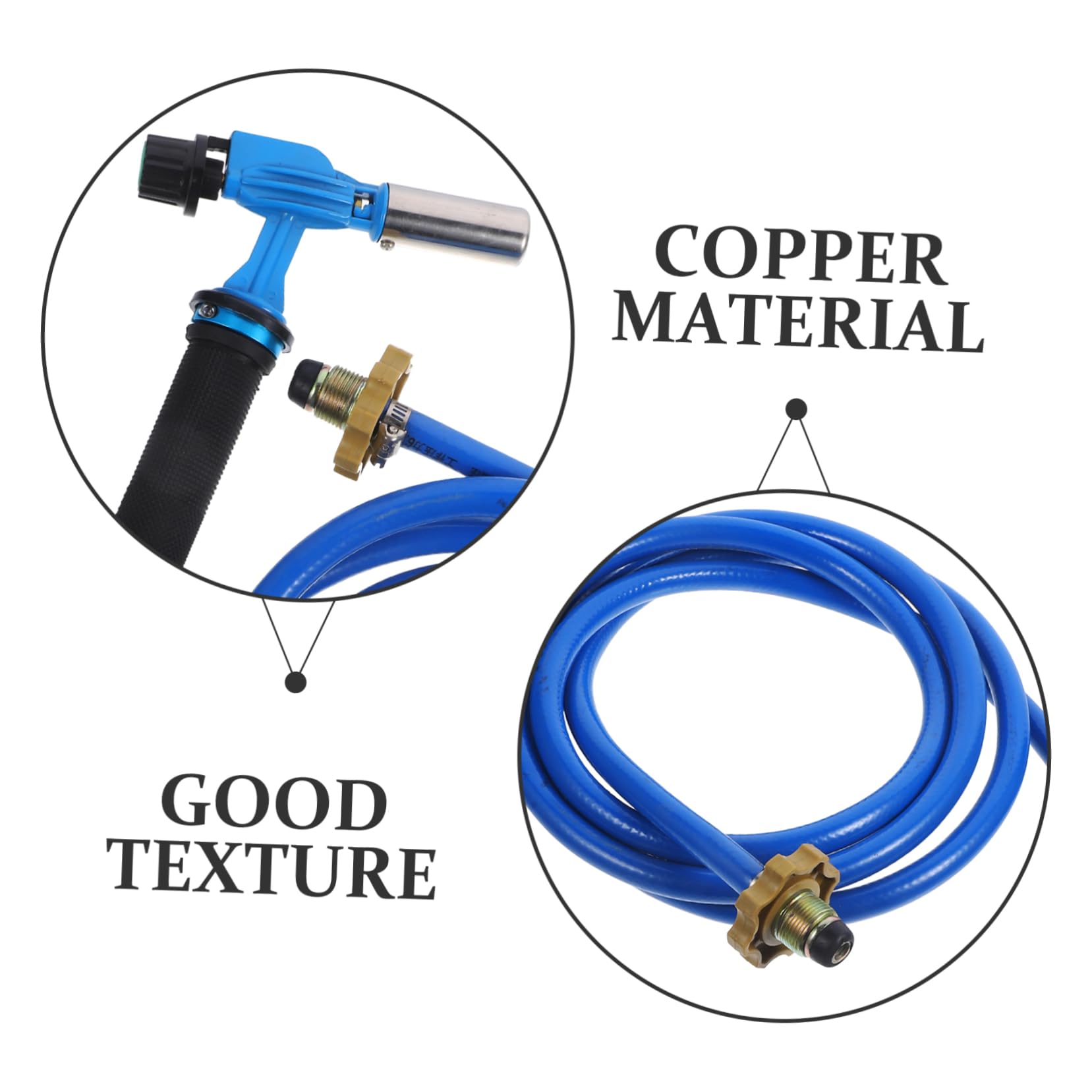 Gadpiparty Torche de Soudage à Gaz en Cuivre Bleu Allumage Électronique, Tube Anti- à Trois Couches et Pointe Épaissie pour Soudure Haute Température à Domicile